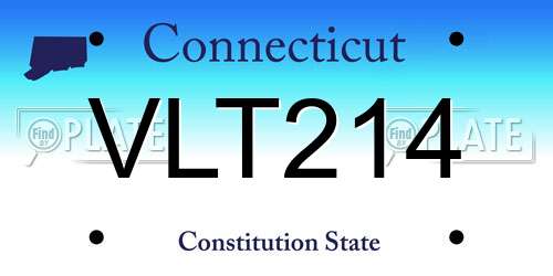 VLT214 Connecticut License Plate