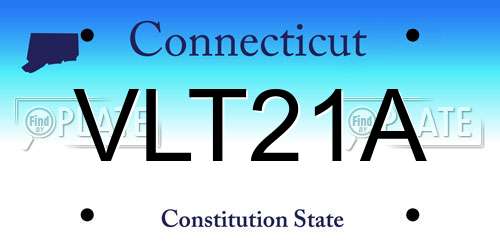 VLT21A Connecticut License Plate