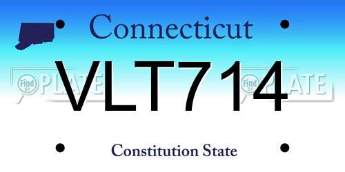 VLT714 Connecticut License Plate
