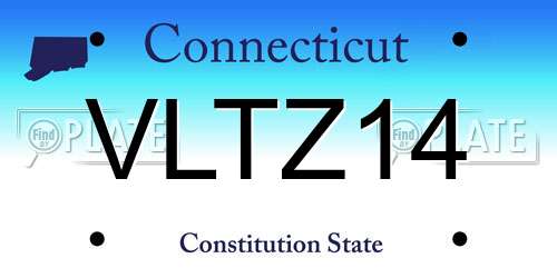 VLTZ14 Connecticut License Plate