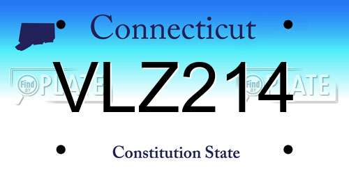 VLZ214 Connecticut License Plate