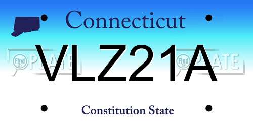 VLZ21A Connecticut License Plate