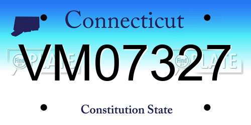 VM07327 Connecticut License Plate