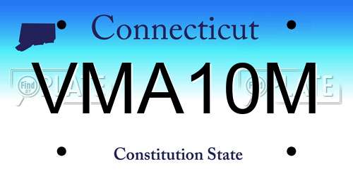 VMA10M Connecticut License Plate