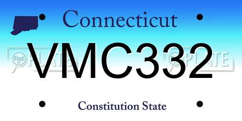 VMC332 Connecticut License Plate