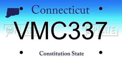 VMC337 Connecticut License Plate