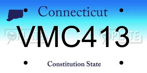 VMC413 Connecticut License Plate