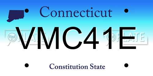 VMC41E Connecticut License Plate