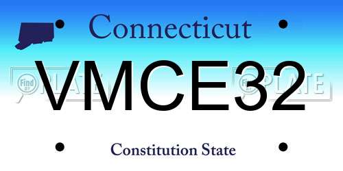 VMCE32 Connecticut License Plate