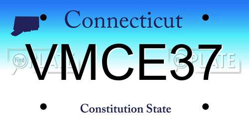 VMCE37 Connecticut License Plate
