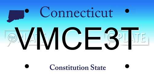 VMCE3T Connecticut License Plate