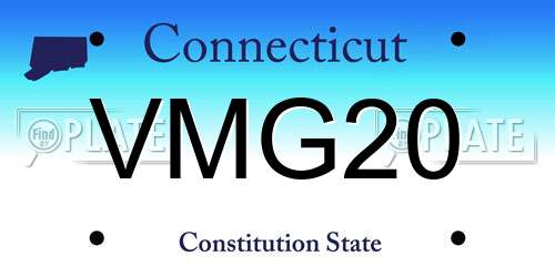 VMG20 Connecticut License Plate