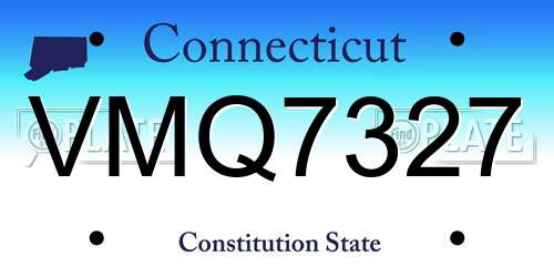 VMQ7327 Connecticut License Plate