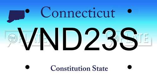 VND23S Connecticut License Plate
