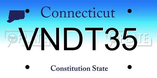 VNDT35 Connecticut License Plate