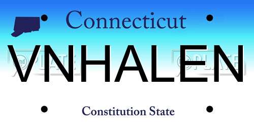 VNHALEN Connecticut License Plate