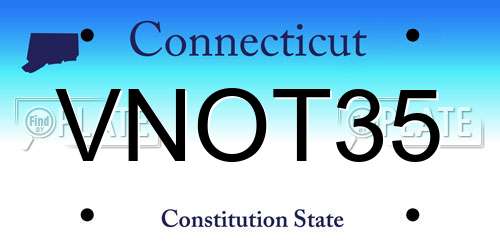 VNOT35 Connecticut License Plate