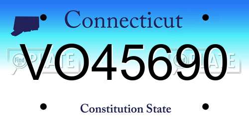 VO45690 Connecticut License Plate