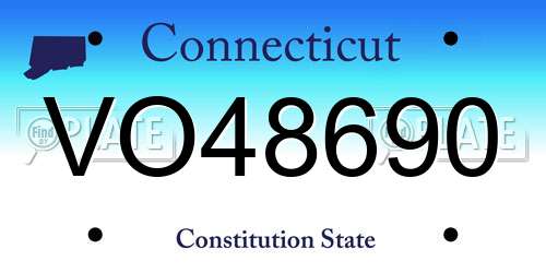 VO48690 Connecticut License Plate