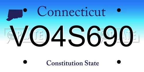 VO4S690 Connecticut License Plate