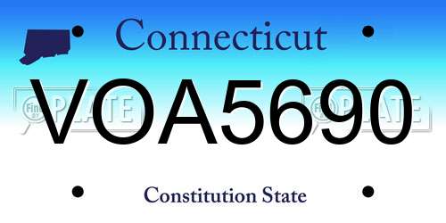 VOA5690 Connecticut License Plate