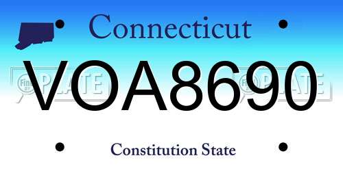 VOA8690 Connecticut License Plate