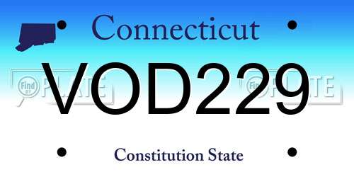 VOD229 Connecticut License Plate