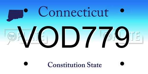VOD779 Connecticut License Plate