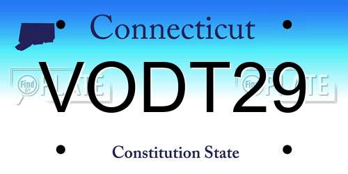 VODT29 Connecticut License Plate