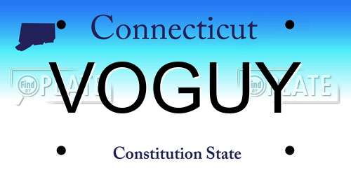 VOGUY Connecticut License Plate