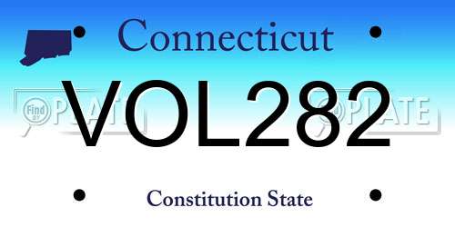 VOL282 Connecticut License Plate