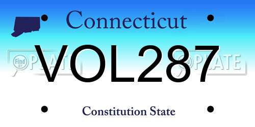 VOL287 Connecticut License Plate