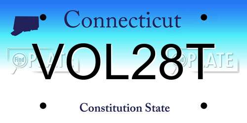 VOL28T Connecticut License Plate