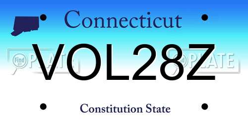 VOL28Z Connecticut License Plate