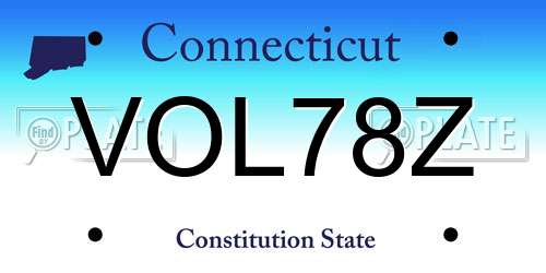 VOL78Z Connecticut License Plate