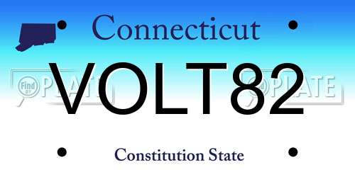 VOLT82 Connecticut License Plate