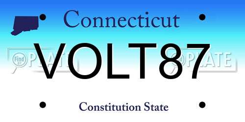 VOLT87 Connecticut License Plate