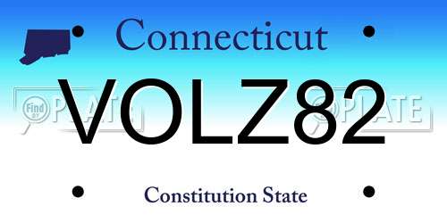 VOLZ82 Connecticut License Plate