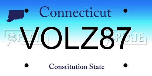 VOLZ87 Connecticut License Plate