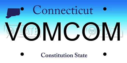 VOMCOM Connecticut License Plate