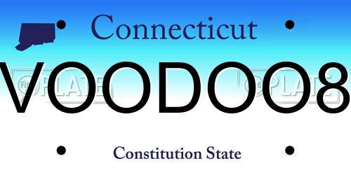 VOODOO8 Connecticut License Plate