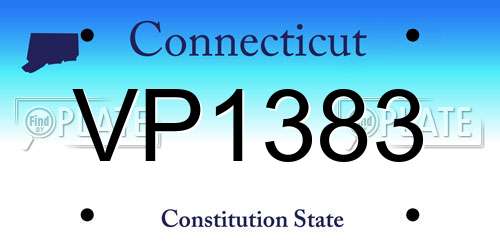 VP1383 Connecticut License Plate