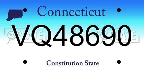 VQ48690 Connecticut License Plate