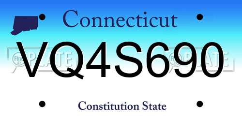 VQ4S690 Connecticut License Plate