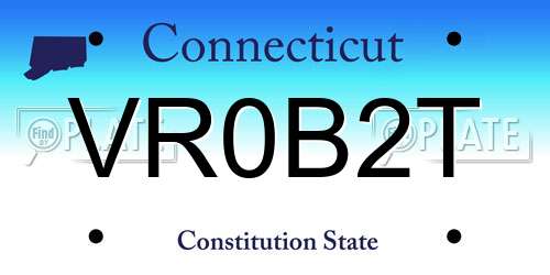 VR0B2T Connecticut License Plate