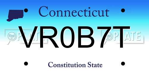 VR0B7T Connecticut License Plate