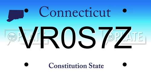 VR0S7Z Connecticut License Plate