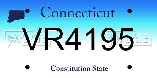 VR4195 Connecticut License Plate