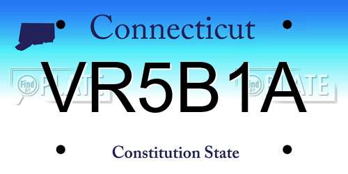 VR5B1A Connecticut License Plate