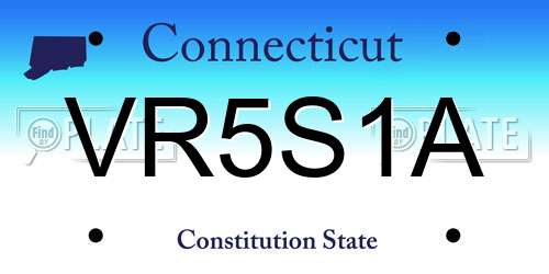 VR5S1A Connecticut License Plate